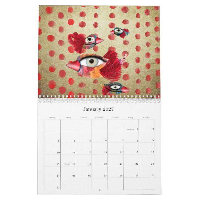 Calendar 2011 Whimsical transparency and colour (Jan 2027)