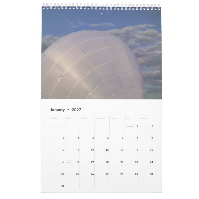 Calendar 2013 Balloons (Jan 2027)