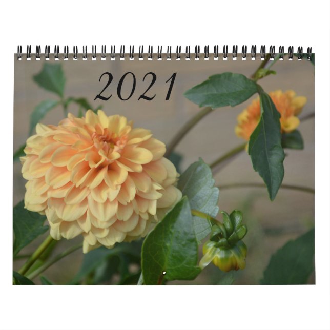 Calendar 2021 with 12 months of dahlias (Cover)