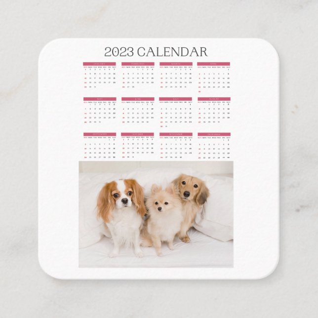 calendar 2023 cute dogs loyalty card (Front)