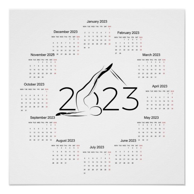 Calendar 2023 for Pilates instructor Poster (Front)