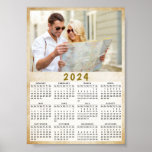 Calendar 2024 Custom Photo Poster<br><div class="desc">This small 2024 calendar poster in 5x7 inches is a template to upload your custom photo. Create a practical personalised gift or a keepsake for your family and friends. It's a Sunday through Saturday yearly calendar for 2024.</div>