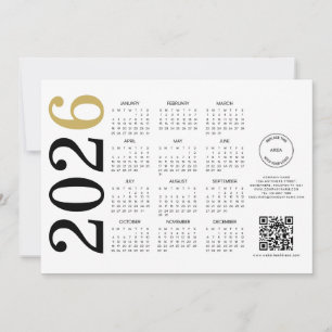 Calendar 2025 Business Logo QR Code Happy New year Holiday Card