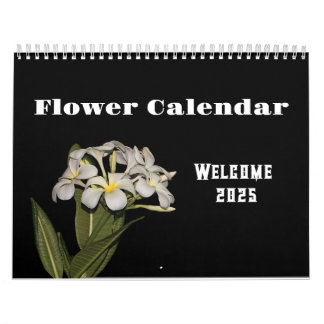 Calendar 2025 flower and night