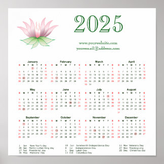 Calendar 2025 for business poster