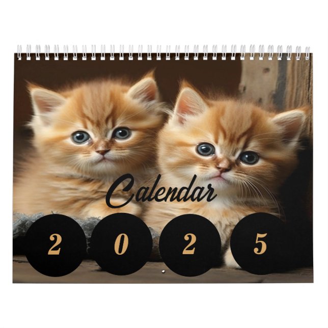 Calendar 2025 For Cat Lovers -Customisable Year (Cover)