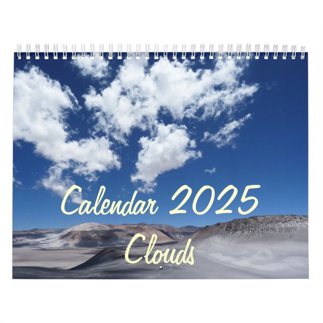 Calendar 2025 With Holidays - Clouds (Cover)