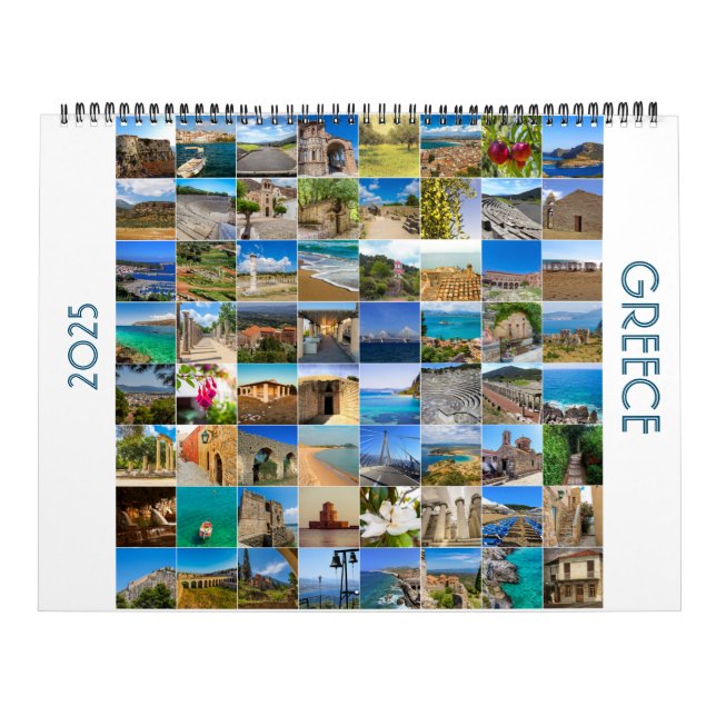 Calendar 2025 year with photo of Greece  Calendar (Cover)