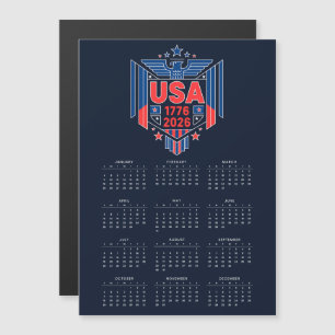 Calendar 2026 (1776-2026 USA)  Magnetic Card