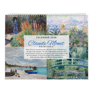 Calendar 2026 - Claude Monet - Impressionism