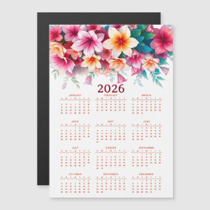 Calendar 2026 with flowers
