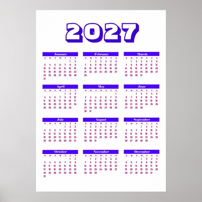Calendar 2027 poster (Front)