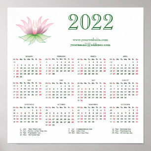 Calendar 202 for business, add your logo,website p poster