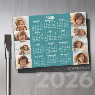 Calendar - 8 Photos Basic Blue White Magnet