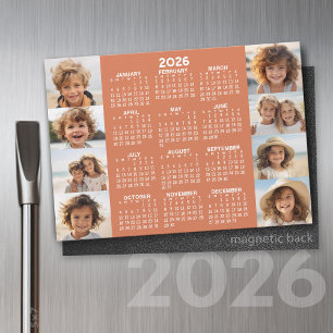 Calendar - 8 Photos Basic Terra Cotta White Magnet