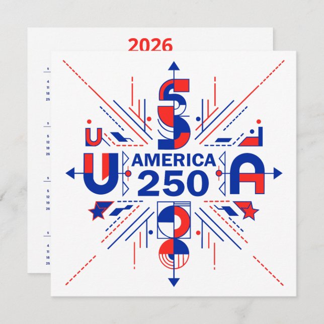 Calendar America’s 250th anniversary (Front/Back)