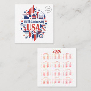 Calendar America’s 250th anniversary Square Business Card