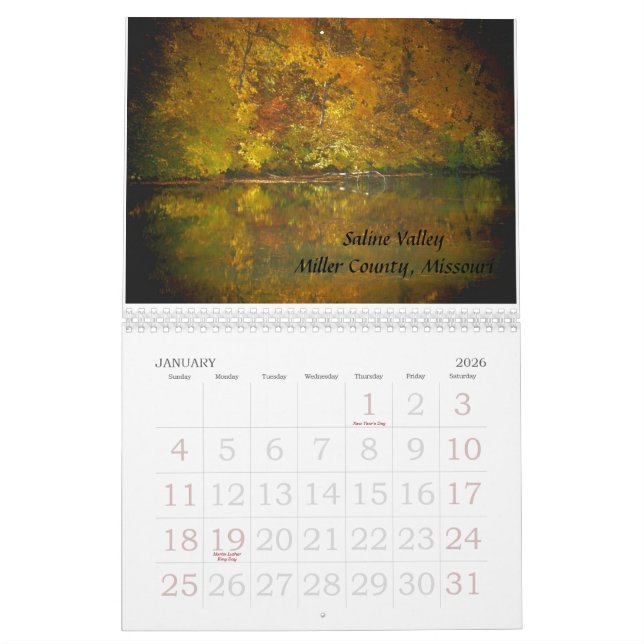 Calendar Autumn in the Ozarks (Jan 2026)