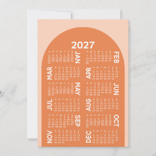 Calendar - can download mod arch retro coral holiday card