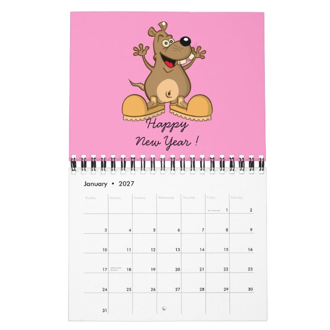 CALENDAR "cartoon art" (Jan 2027)