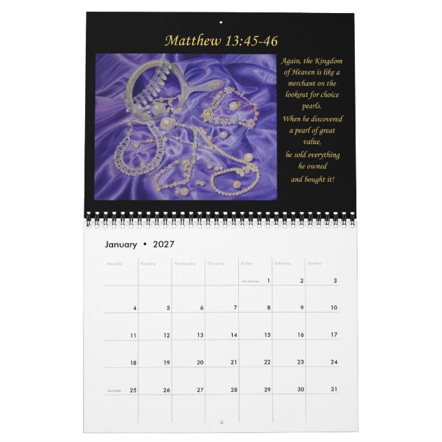 Calendar Christian bible artwork (Jan 2027)