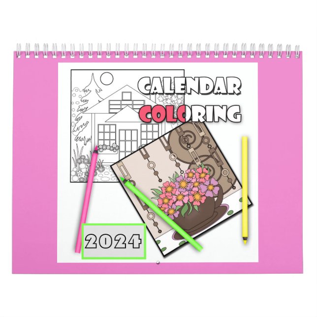 Calendar , colouring , 2024 (Cover)