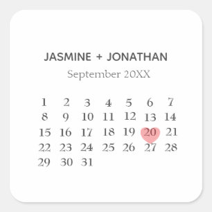 Calendar customise your speacial day square sticker