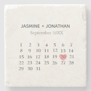 Calendar customise your speacial day    stone coaster