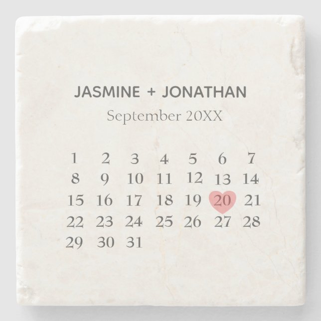 Calendar customise your speacial day    stone coaster (Front)