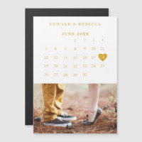 Calendar Elegant Gold Photo Wedding Save the Date