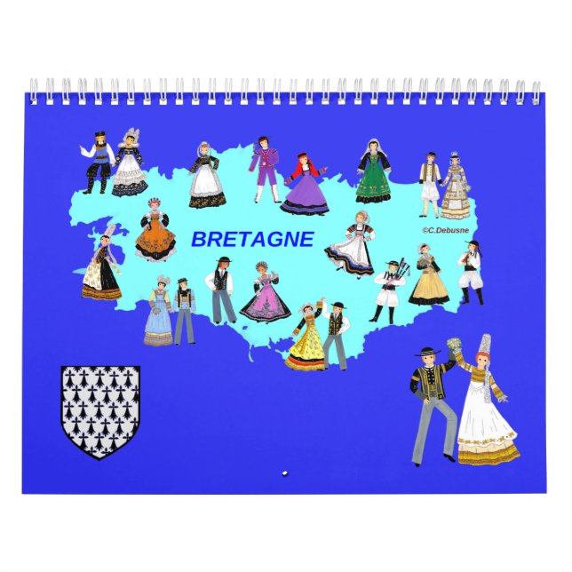 Calendar, folklore of Brittany, France Calendar (Cover)