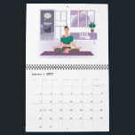Calendar for 2022 with women doing yoga at home<br><div class="desc">Calendar for 2022 with illustrations of women doing yoga at home.</div>