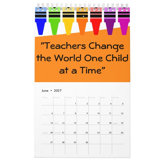 Calendar for Teachers (Jun 2027)