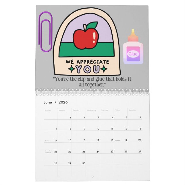 Calendar for Teachers (Jun 2026)