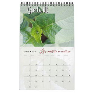 Calendar God meditation garden: star & word
