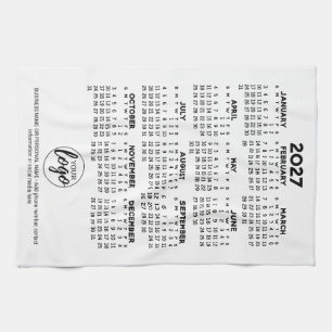 Calendar - logo, business promo tea towel