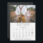 Calendar Magnet | Save the DAte<br><div class="desc">This simple,  wedding save the date template features a clean,  modern design. Customise it with your information and make it uniquely yours! To move the heart,  click personalise > scroll down > click "customise further".</div>