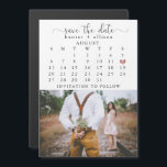 Calendar Magnet | Save the Date<br><div class="desc">This simple,  wedding save the date template features a clean,  modern design. Customise it with your information and make it uniquely yours! To move the heart,  click personalise > scroll down > click "customise further".</div>
