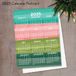 Calendar - modern abstract stripe pattern postcard<br><div class="desc">A calendar with a trendy modern abstract landscape. For advanced users,  you can go to the advanced design area and change colours of the calendar.</div>