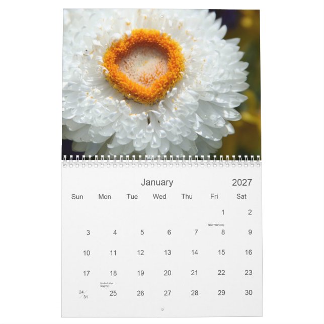 Calendar of Flowers (Jan 2027)
