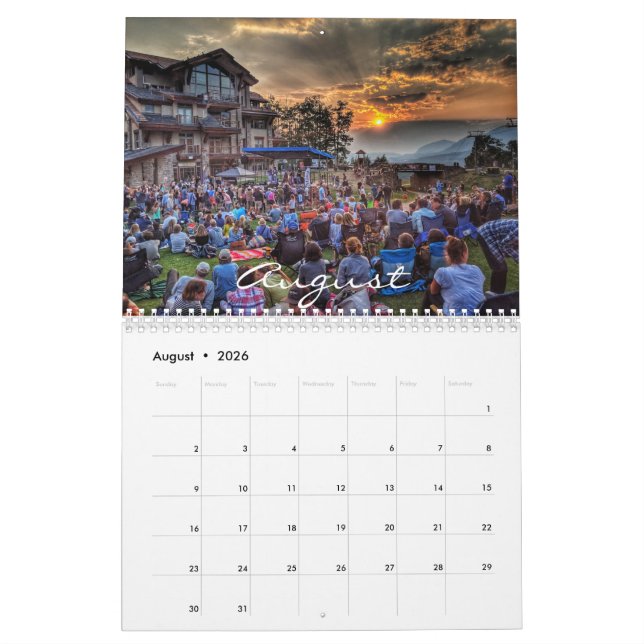 Calendar of images in and around Telluride (Aug 2026)