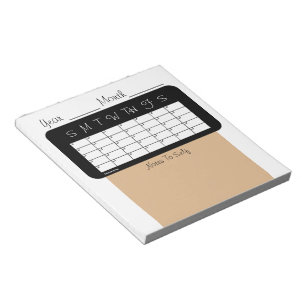 Calendar of the Month Tan Notepad