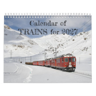 Calendar of Trains for 2027 Steam and Diesel