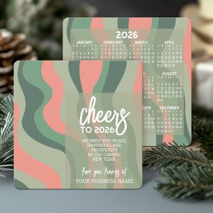 Calendar - Organic Curves Modern Business Logo Holiday Card