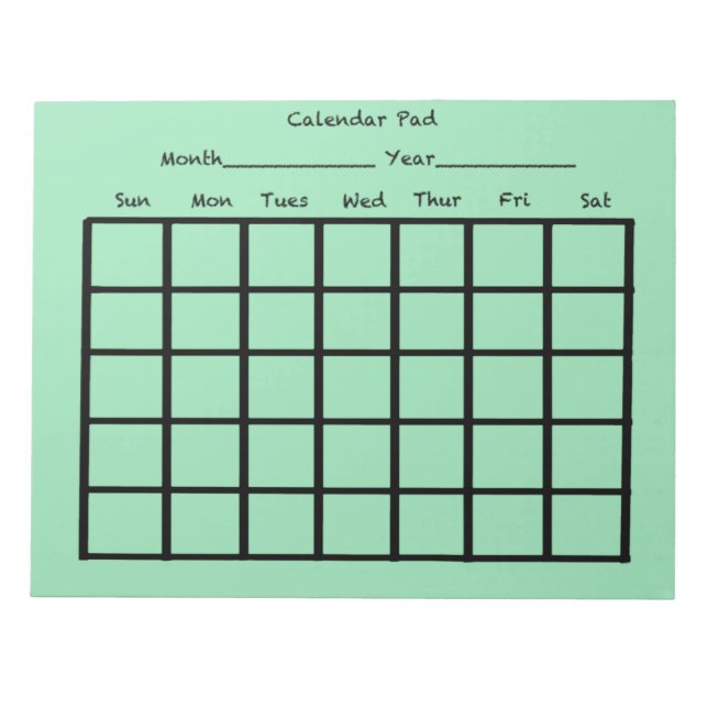 Calendar Pad Light Green (Front)