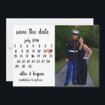 Calendar Photo Save the Date<br><div class="desc">This simple,   wedding save the date template features a clean,  modern design. Customise it with your information and make it uniquely yours! I offer this design as a postcard. 

To move the heart,  click personalise > scroll down > click "customise further".</div>