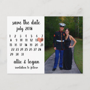 Calendar Photo Save the Date Postcard