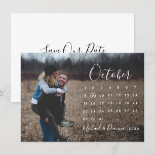 Calendar photo script save the date invitation