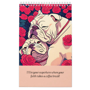 Calendar romantic bulldog