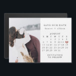 Calendar Save the Date | Photo Magnet<br><div class="desc">This simple,   wedding save the date template features a clean,  modern design. Customise it with your information and make it uniquely yours! 

To move the heart > click personalise > scroll down > click "customise further".</div>